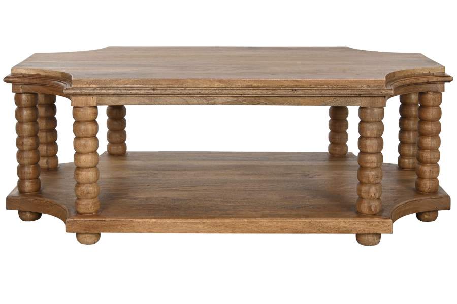 MESA CENTRO MANGO 131X80X48 TORNEADA NATURAL