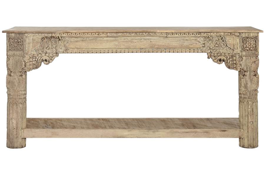 CONSOLA MADERA TALLADA 182X46X85 PIEZA UNICA