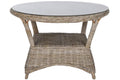MESA COMEDOR RATAN 120X120X82 CRISTAL TEMPLADO