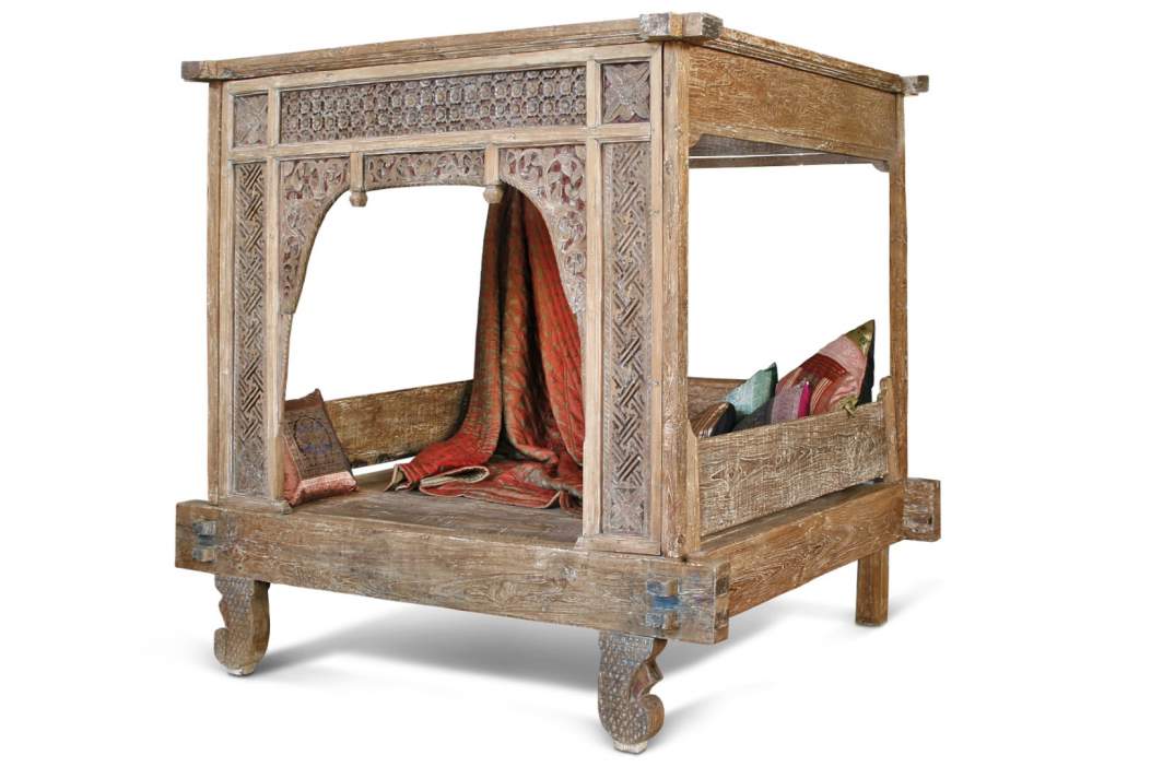 CAMA CON DOSEL CAOBILLA 225X160X206 SIN COLCHON