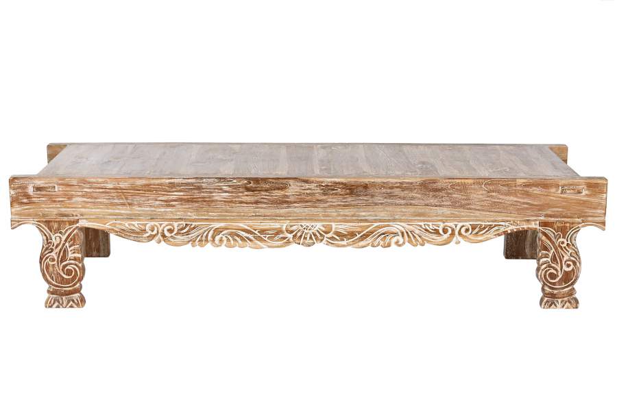 MESA CENTRO TECA RECICLADA 200X70X45 DECAPE BLANCO