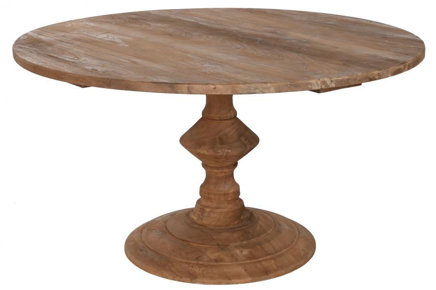 MESA REDONDA COMEDOR TECA RECICLADA 140X140X75