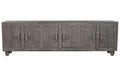 MUEBLE TV MADERA 200X40X61 TALLADO GRIS