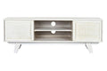 MUEBLE TV MANGO RATAN 128X40X45 BLANCO ROTO