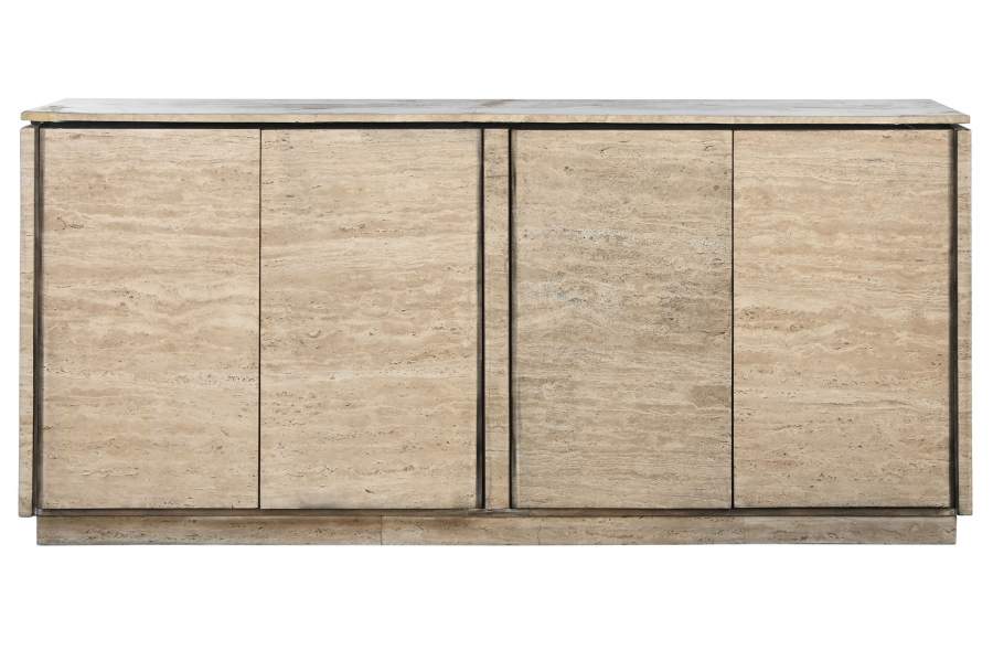 BUFFET MADERA MARMOL 180X40X85 TRAVERTINO NATURAL