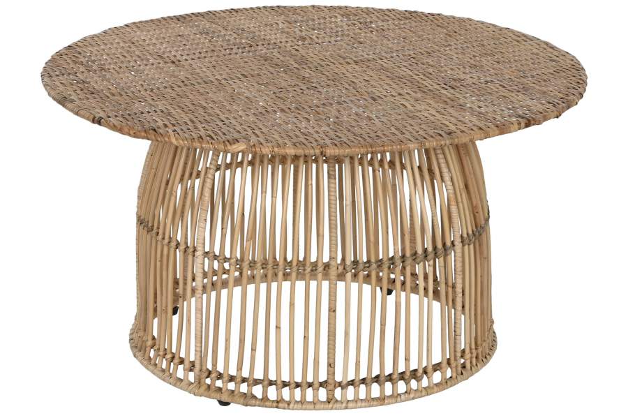 MESA CENTRO RATAN ACERO 75X75X40 NATURAL