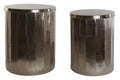 MESITA AUXILIAR SET 2 METAL 42X42X52 TAPA DORADO