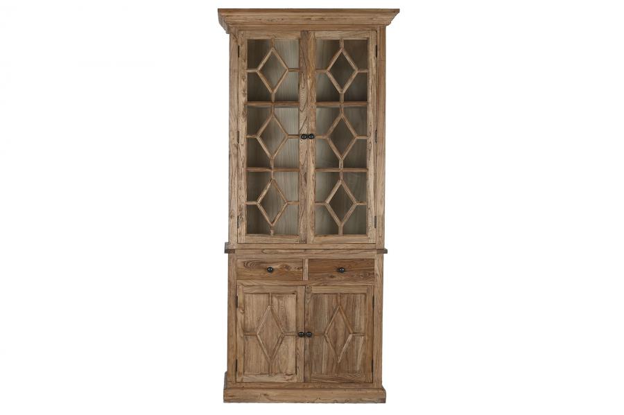 VITRINA MADERA RECICLADA OLMO 100X45X220 NATURAL