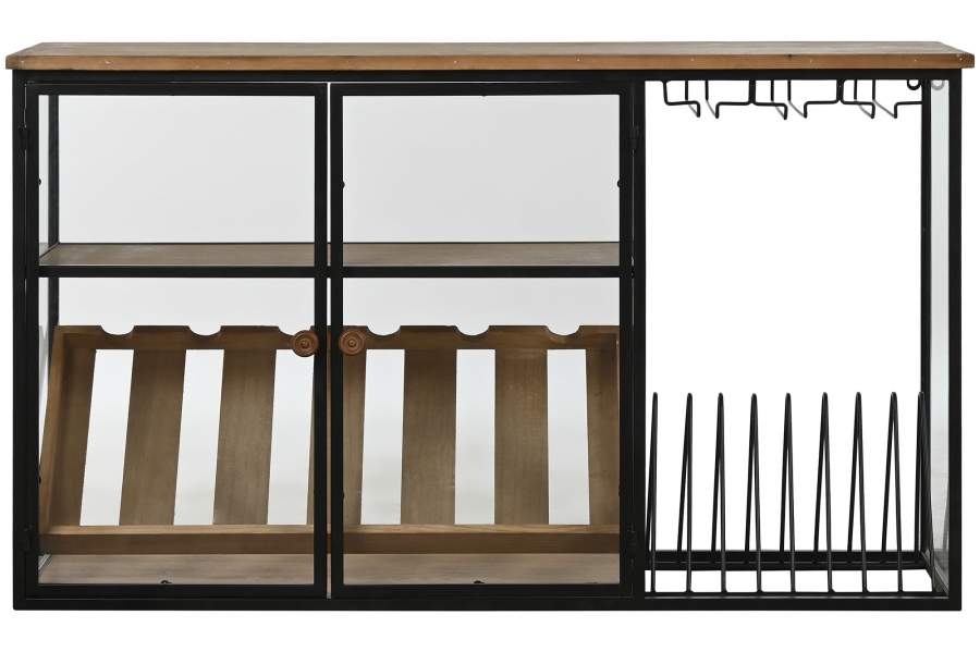 BOTELLERO METAL CRISTAL 102X32X60 PARED NATURAL