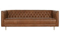 SOFA PIEL ACERO 209X77X74 CAPITONE COGNAC