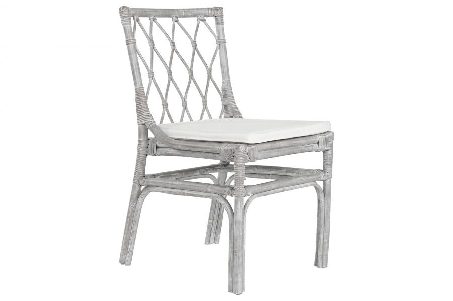 SILLA RATAN 50X56X85 CON COJIN DECAPE BLANCO