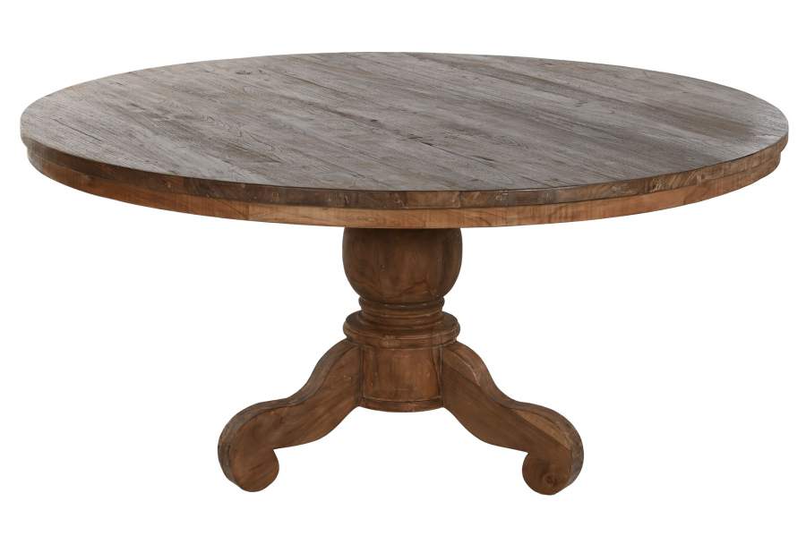 MESA COMEDOR TECA RECICLADA 160X160X78 PIE