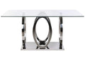 MESA COMEDOR ACERO CRISTAL TEMPLADO 160X90X76