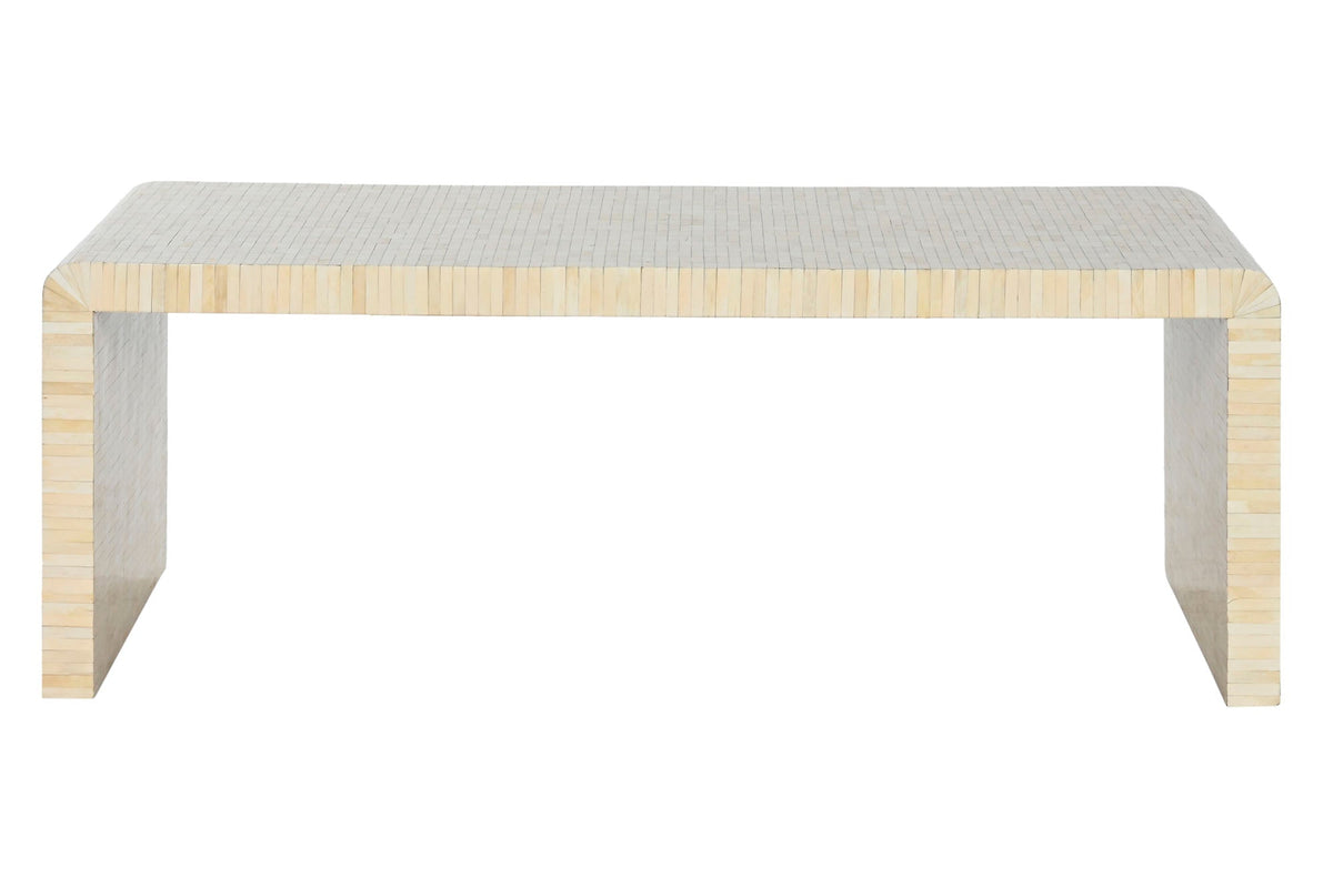 MESA CENTRO HUESO 128X61,5X47 TARACEA HECHO A MANO