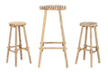 MESA BAR SET 3 BAMBU 50X50X105 2 TABURETES