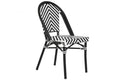 SILLA ALUMINIO RATAN SINTETICO 46X57X88 NEGRO