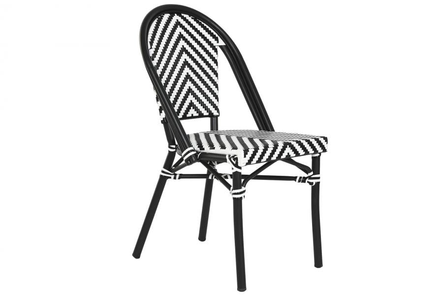 SILLA ALUMINIO RATAN SINTETICO 46X57X88 NEGRO