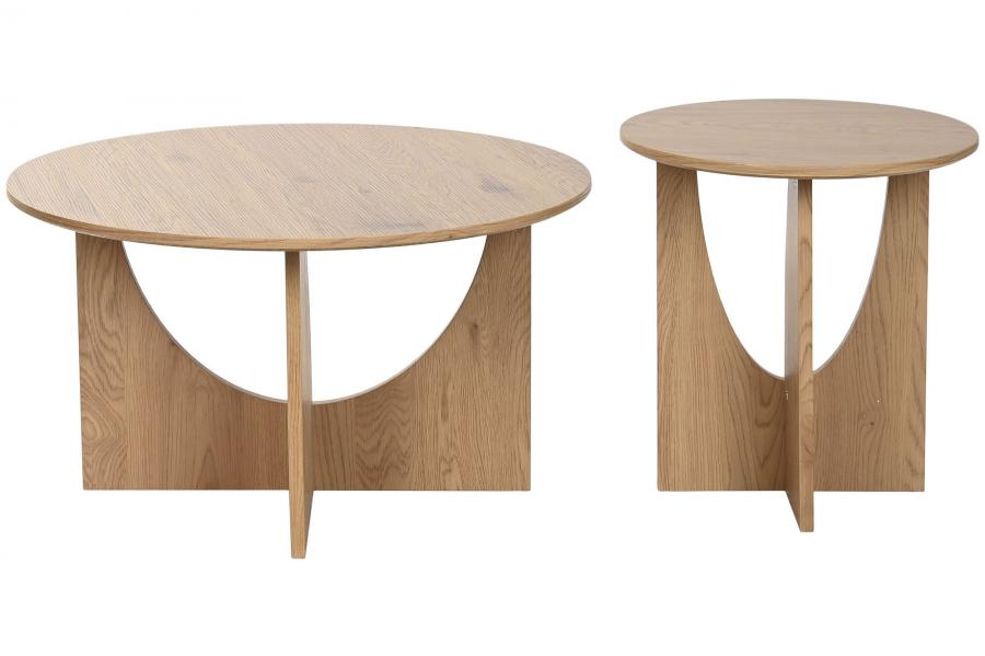 MESA CENTRO SET 2 MDF 75X75X45 NATURAL