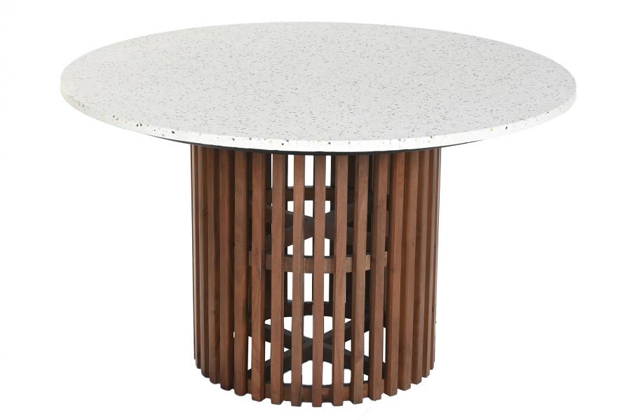 MESA COMEDOR ACACIA TERRAZO 130X130X76