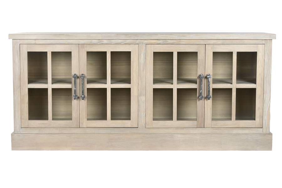 BUFFET MADERA DE HEVEA CRISTAL 180X40X82 NATURAL
