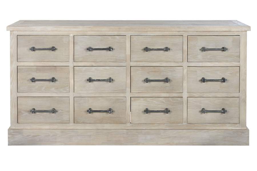 COMODA MADERA DE HEVEA METAL 170X40X89