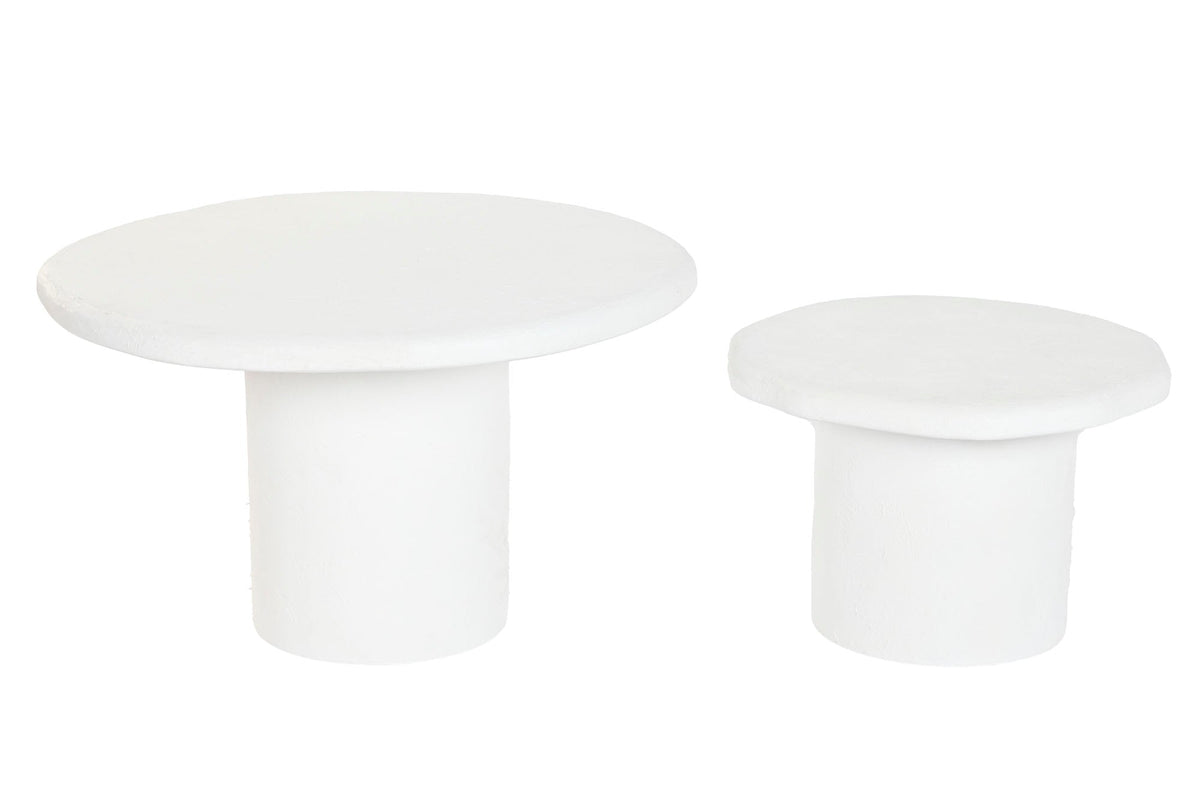 MESA CENTRO SET 2 MADERA RECICLADA MANGO 75X75X35