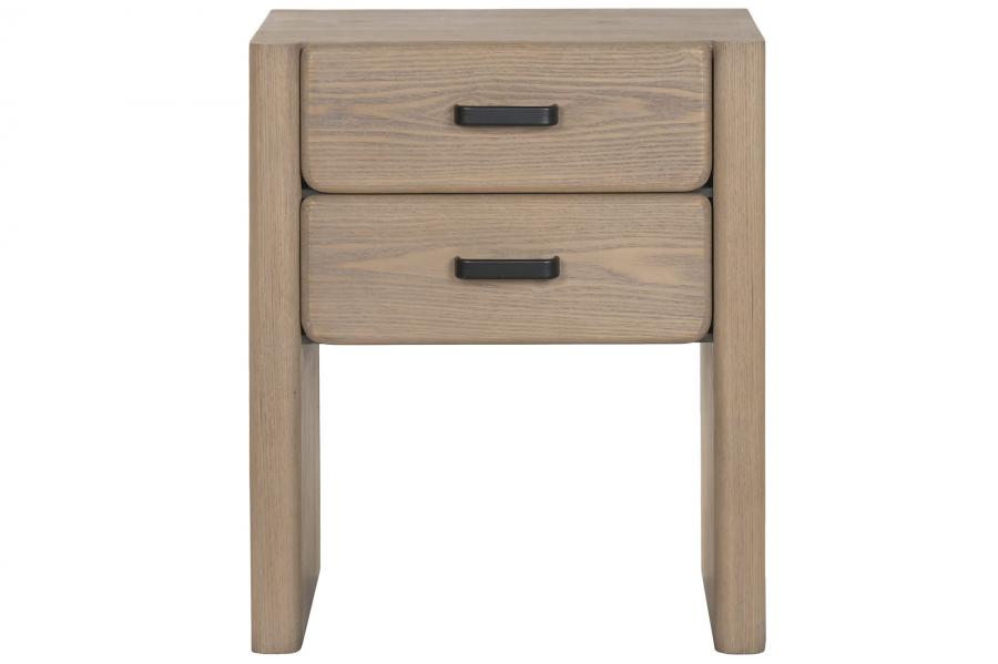MESITA DE NOCHE ABETO METAL 50X37X60 MARRON