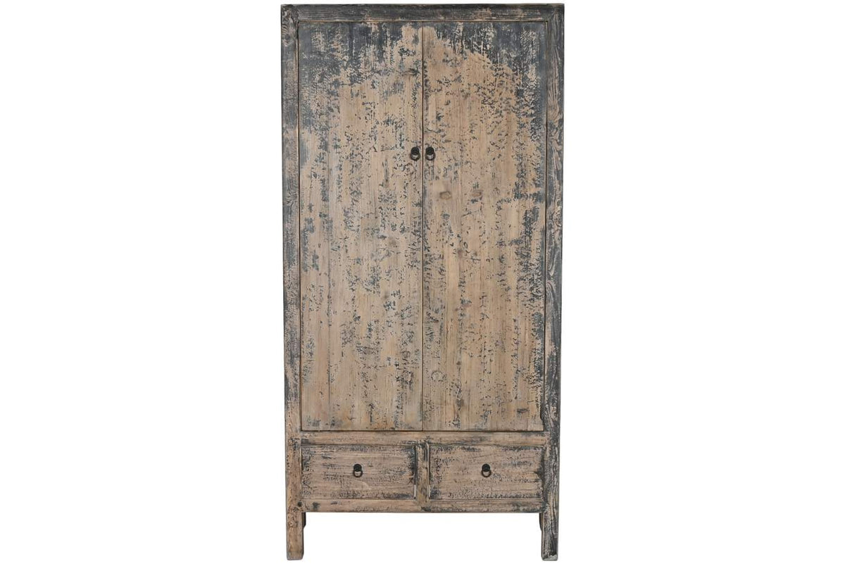 ARMARIO OLMO MACIZO 100X50X200 2 PUE 2 CAJ