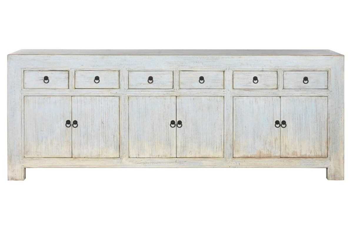APARADOR OLMO MACIZO 220X45X85 6 PUE 6 CAJ