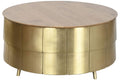 MESA CENTRO MANGO LATON 90X90X45 DORADO