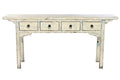 CONSOLA OLMO MACIZO 178X38X85 4 CAJ LACADO BICOLOR