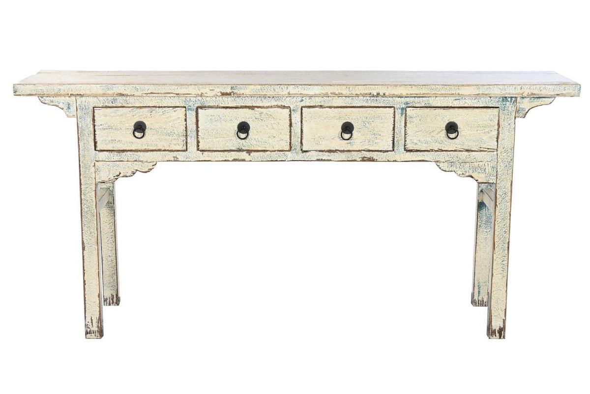 CONSOLA OLMO MACIZO 178X38X85 4 CAJ LACADO BICOLOR