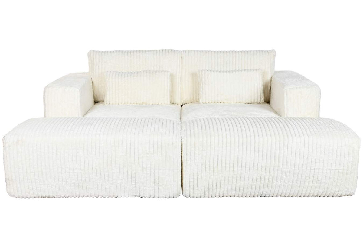 SOFA POLIESTER FOAM 220X158X91 MODULAR PANA CREMA