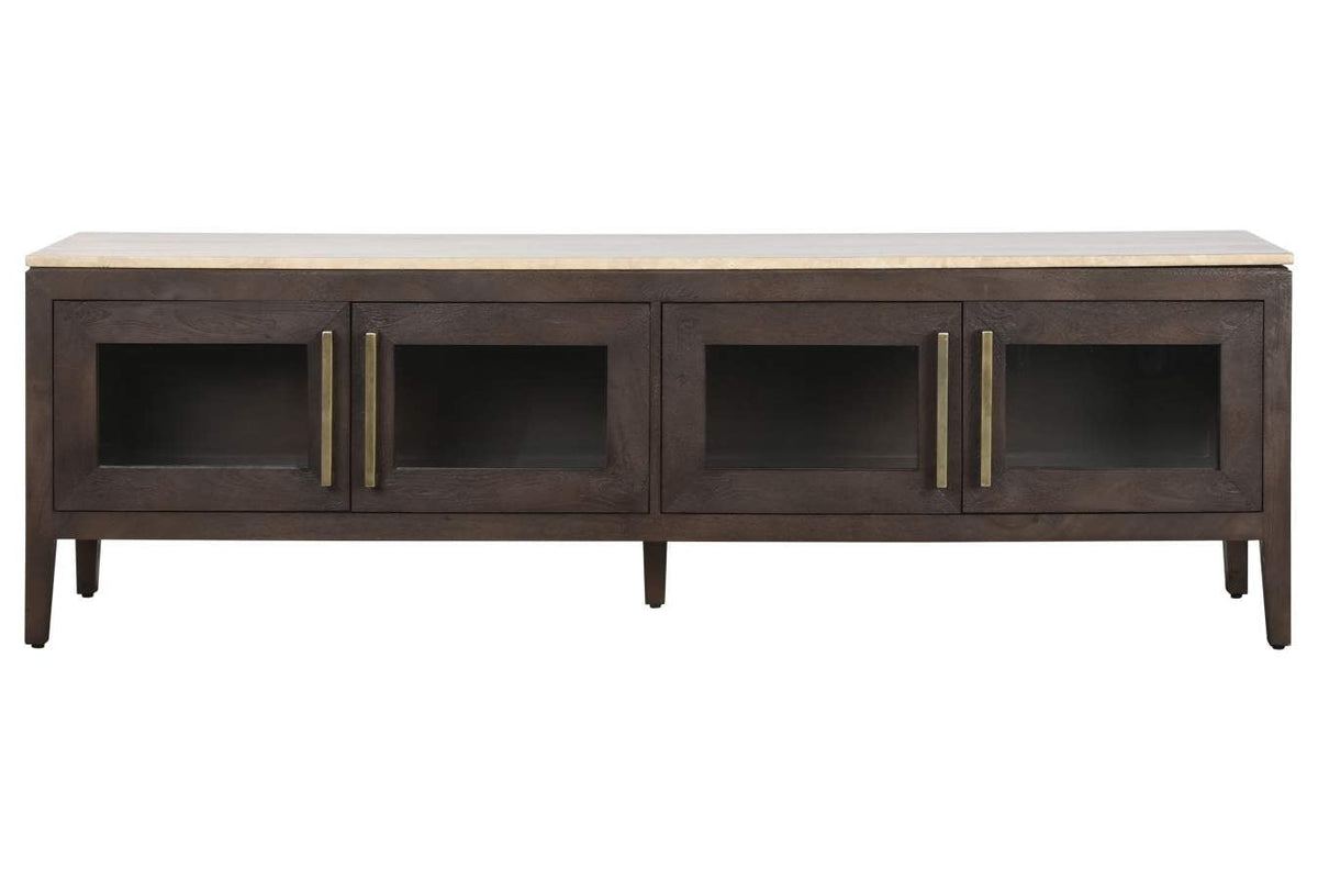 MUEBLE TV MANGO MARMOL 180X40X55 TRAVERTINO