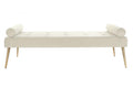 DIVAN POLIESTER METAL 184X76X62 CREMA