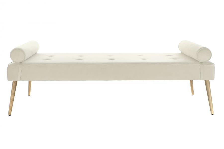 DIVAN POLIESTER METAL 184X76X62 CREMA