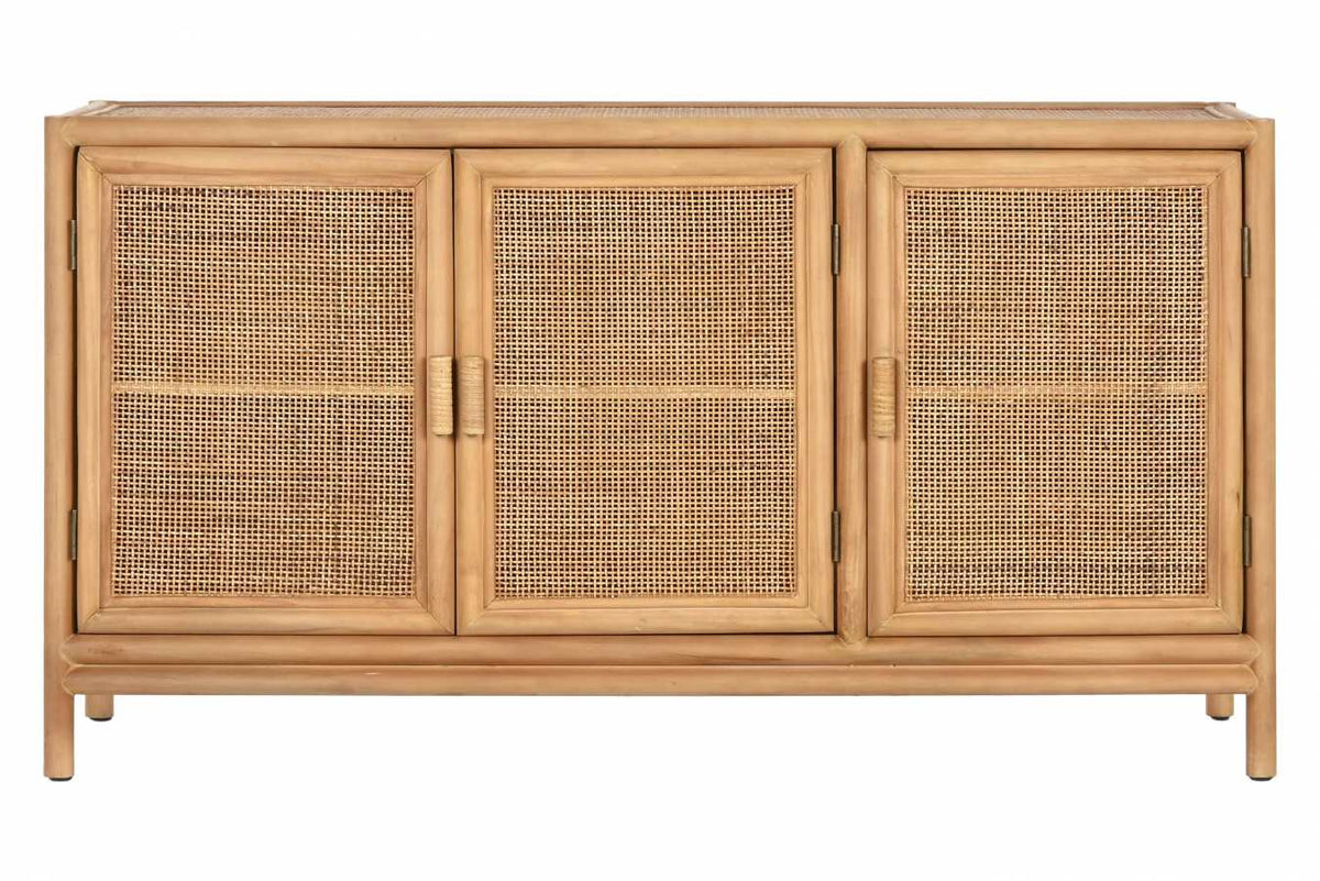 APARADOR ABETO RATAN 120X40X65 3 PUERTAS NATURAL