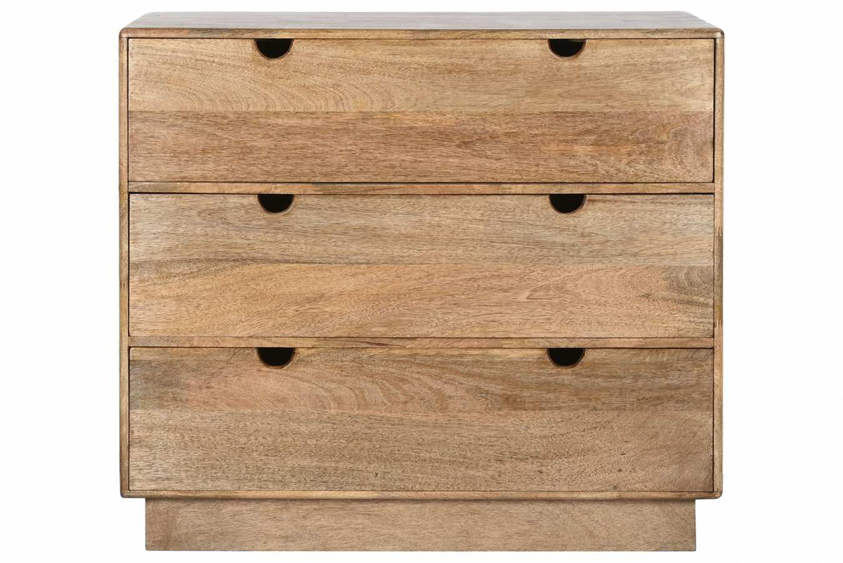 COMODA MANGO 100X40X90 3 CAJONES NATURAL MARRON