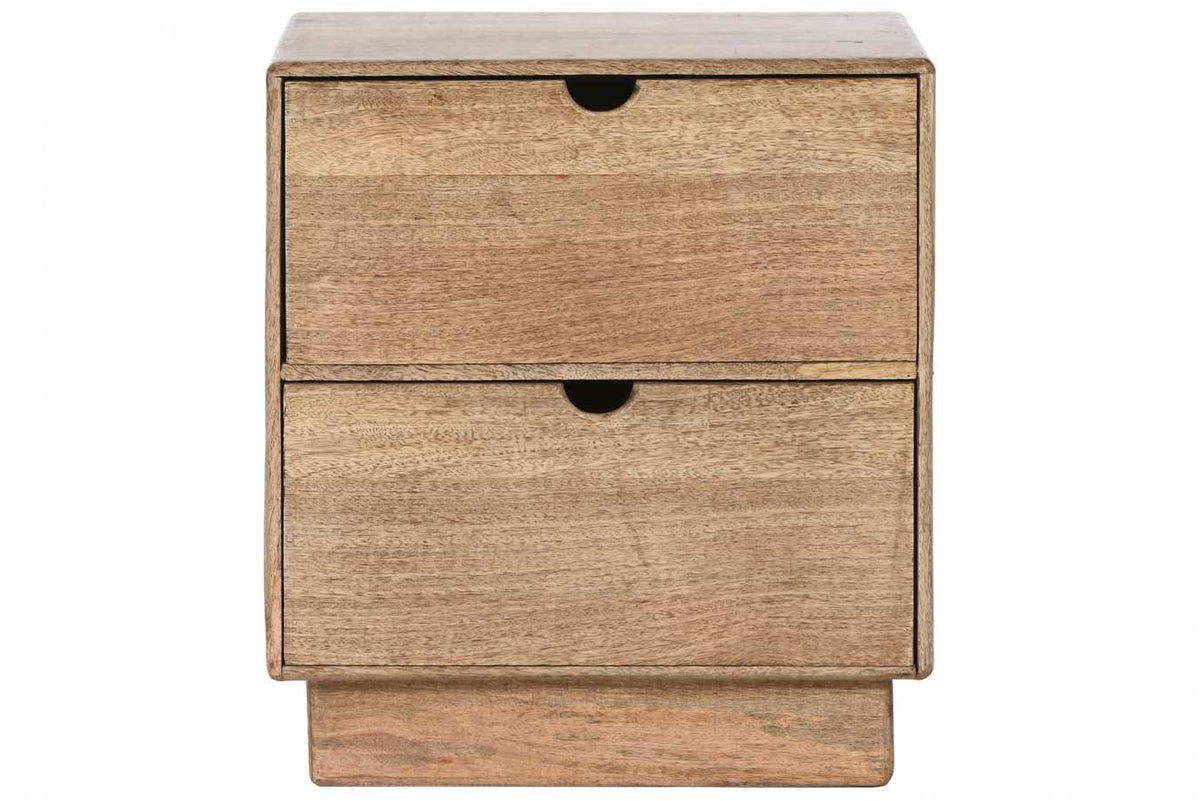 MESITA DE NOCHE MANGO 40X32X46,5 2 CAJONES NATURAL