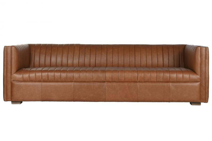 SOFA PIEL 246,5X92X73 4 PLAZAS COGNAC