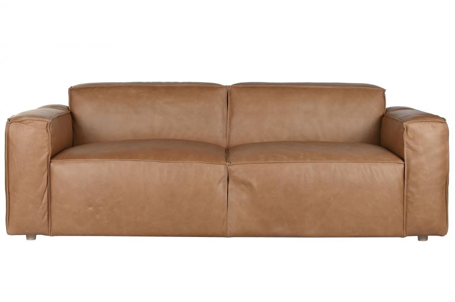 SOFA PIEL 214X94X77 3 PLAZAS COGNAC