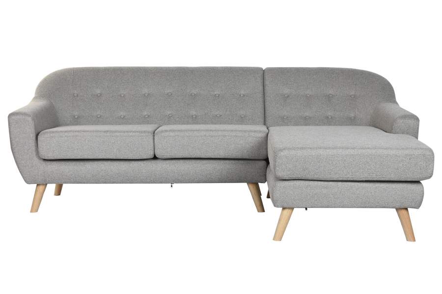 SOFA POLIESTER RUBBERWOOD 226X144X84 CHAISELONGUE
