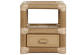 MESITA DE NOCHE BAMBU RATAN 50X40X55 NATURAL