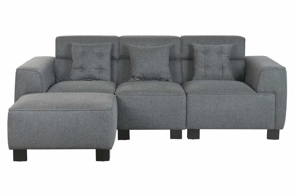 SOFA POLIESTER MADERA 231X170X82 MODULAR
