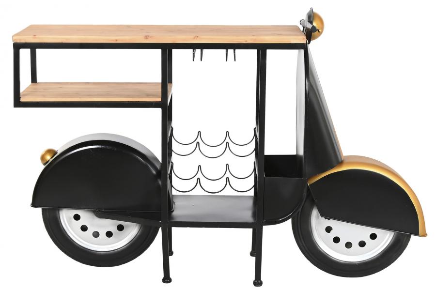 BOTELLERO HIERRO ABETO 134X36X92 MOTO NEGRO