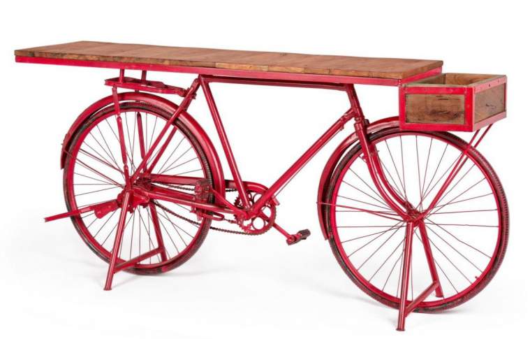 CONSOLA HIERRO MANGO 195X40X91 BICICLETA ANTIGUA
