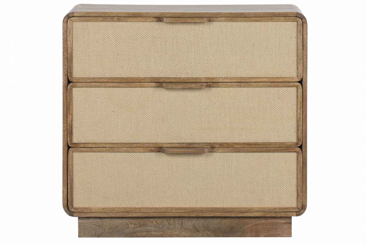COMODA MANGO YUTE 79,5X37,5X76 3 CAJONES NATURAL