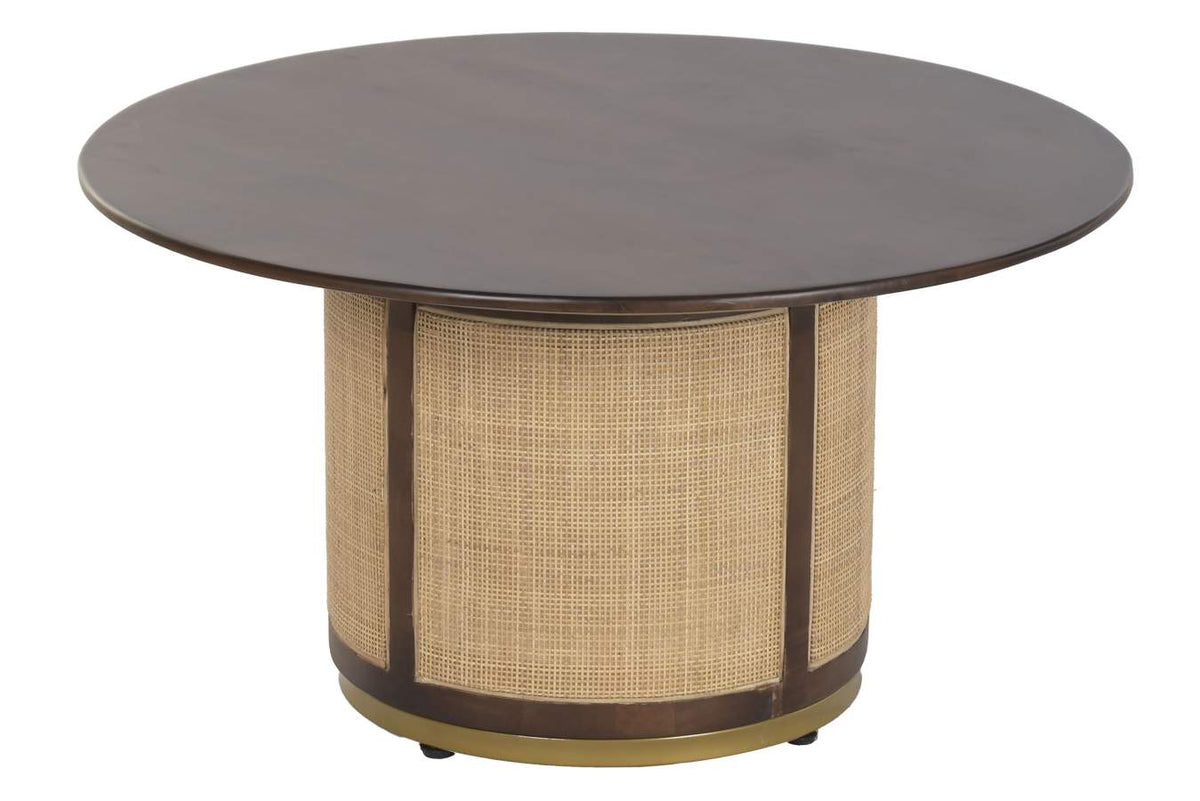 MESA CENTRO MANGO FIBRA 85X85X47 MARRON OSCURO