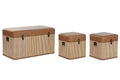 BAUL SET 3 PU BAMBU 80X40X45 MARRON