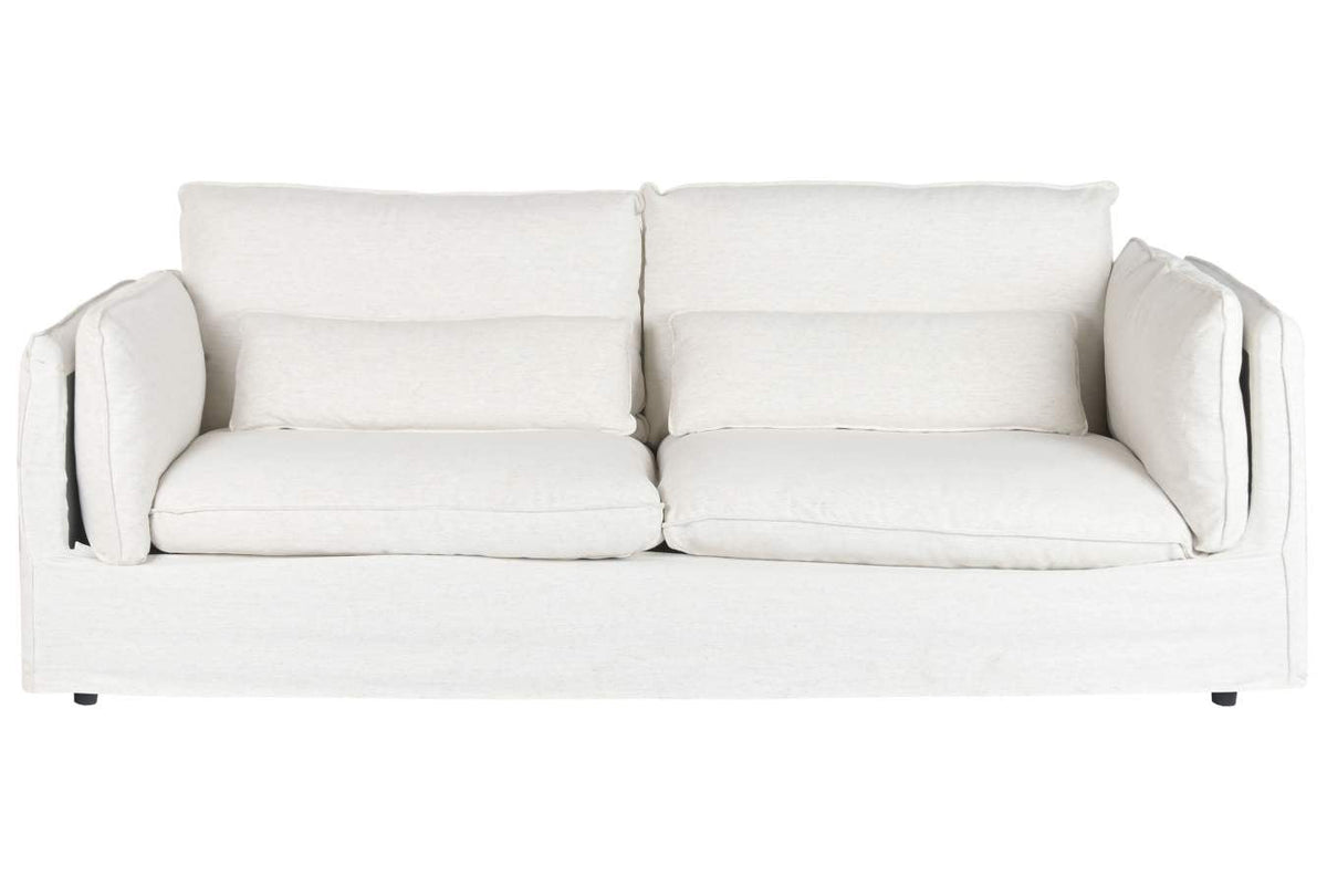 SOFA POLIESTER PLUMA 230X98X90 BLANCO ROTO